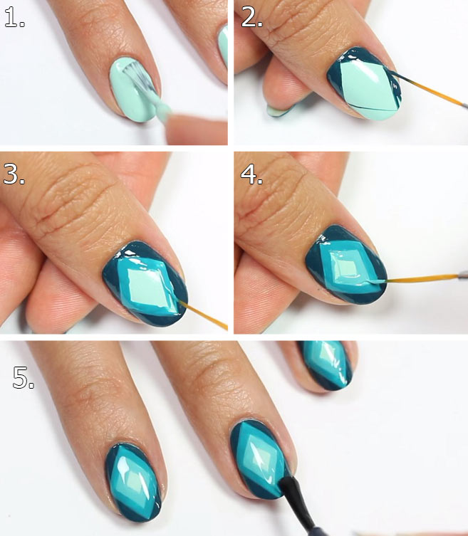 Как делать треугольники на ногтях