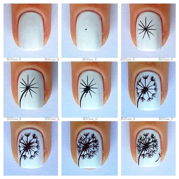 Дизайны акриловыми красками на ногтях